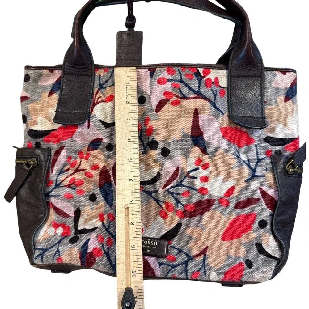 Cherry Blossom‎ Emerson Canvas and Leather Fossil Hobo Handbag No Strap